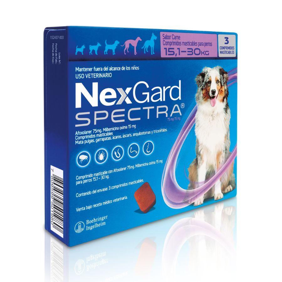 Desparasitante Nexgard Spectra 3comp para perros de 15,1 a 30 KG, , large image number null